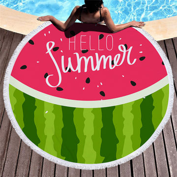 Round Printed beach towel